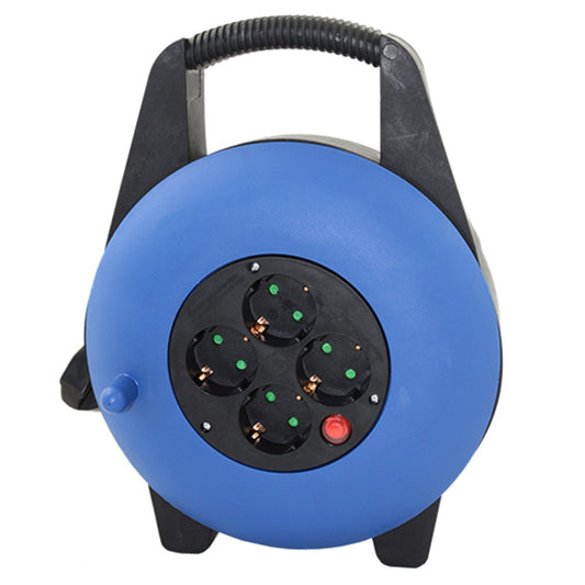 Regleta alargadera enrollacables 4 tomas – 15 m – 16 A – Azul