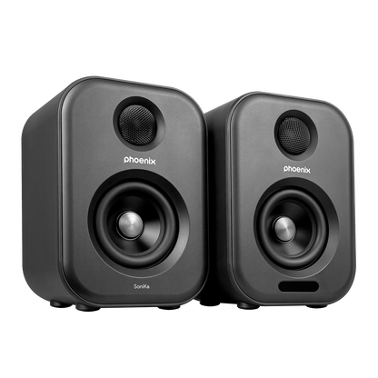 Altavoces de Estudio Phoenix Sonika 50W – Bluetooth 5.0, USB, RCA y Óptica