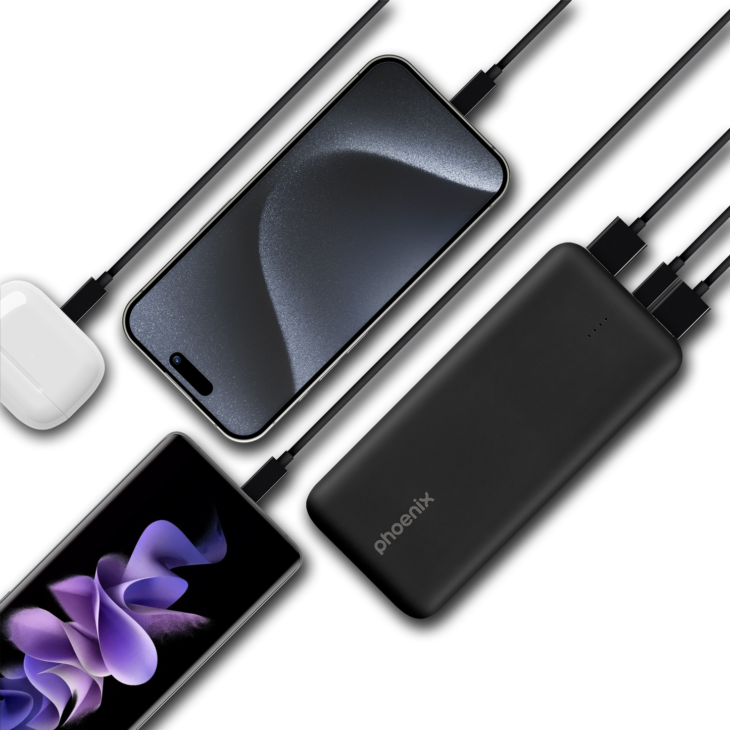 Phoenix Powerbank 20 000 mAh – Batería Externa con 2× USB y Carga Rápida Tipo-C PD