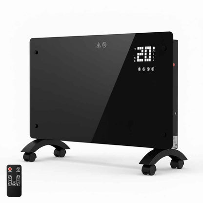 Emisor Térmico de Cristal YOEVU 2500 W – Calefactor Eléctrico LED con Mando y Temporizador