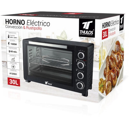 Horno Eléctrico Thulos TH-HE31L 30 L – 1500 W, Convección y Rustipollo