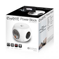 Regleta Cubo 3 Tomas/3 USB Blanco