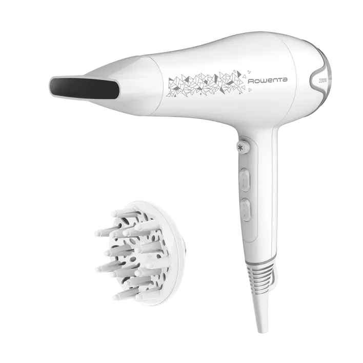 Secador de Pelo Rowenta - 2200 W con difusor y boquilla