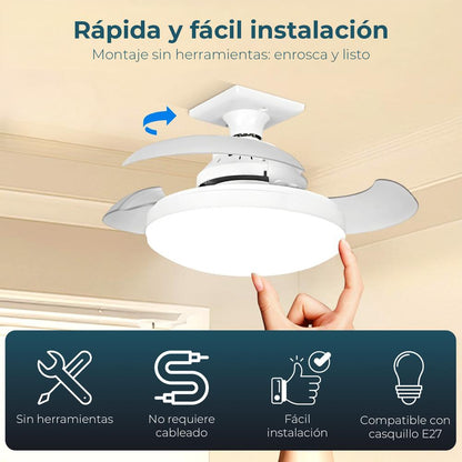 Mini Ventilador de Techo con Luz LED Yoevu-Compact
