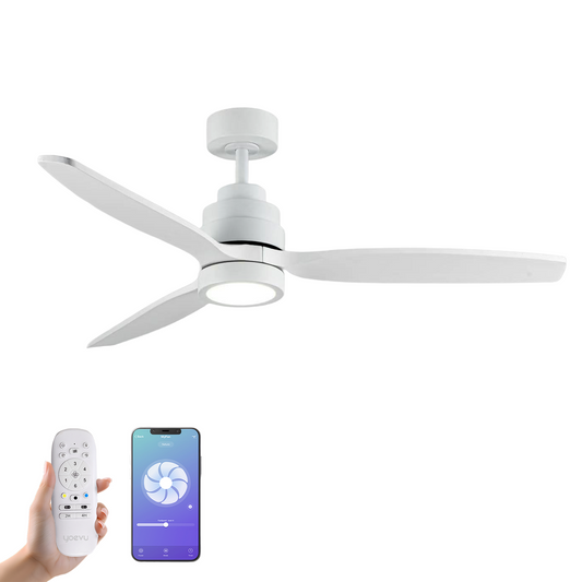 Ventilador de Techo Inteligente Yoevu Helix con Luz LED – Control Wi-Fi y Alexa, 6 Velocidades